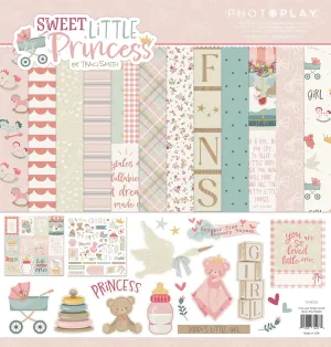 PhotoPlay Sweet Little Princess Scrapbooking Kit - 12x12 inch Cardstock - Pastel, Soft Colors