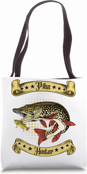 pike hunter predator fisherman fishing lovers predatory Tote Bag