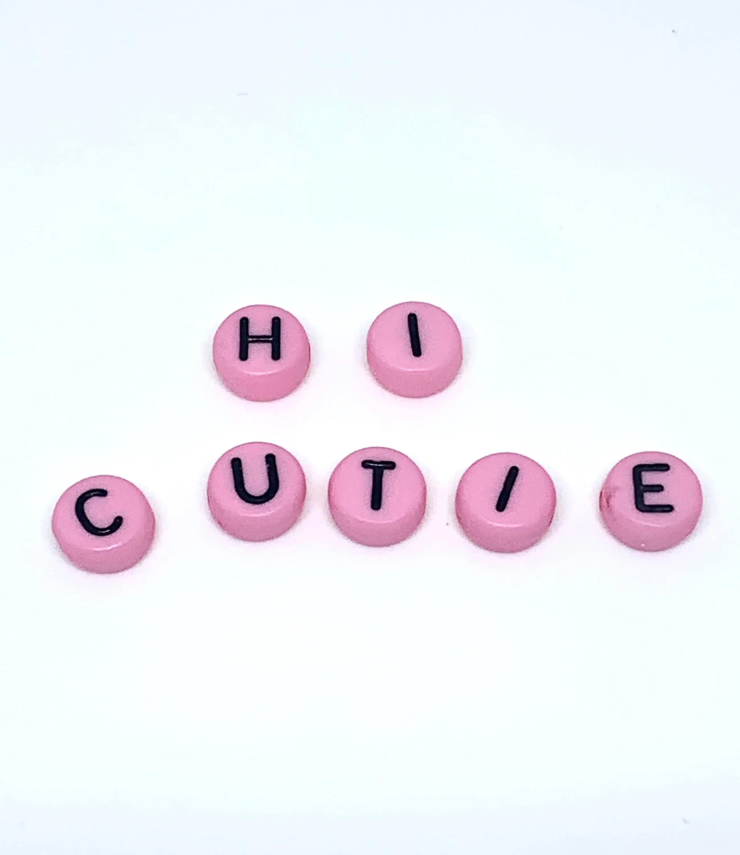 Pink Alphabet Beads, Spacer Beads, DIY Jewelry, Round DIY letter beads
