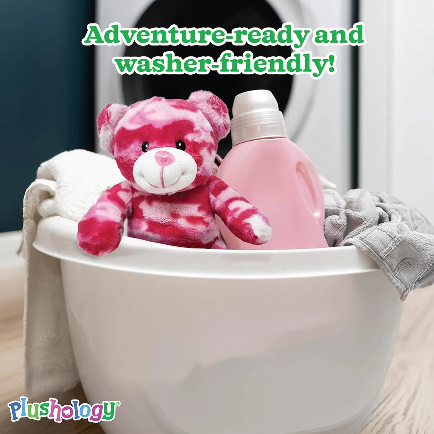 Pink Camo Teddy Bear Stuffed Animal; Ultra Soft and Cuddly Plush Toy for Kids 3 Years Old to Adults; Child-Safe Embroidered Eyes adds a Unique Aesthetic; (9" Tall)