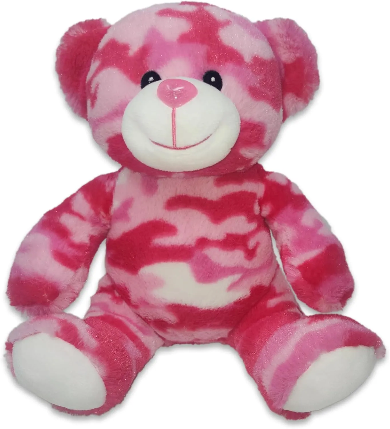 Pink Camo Teddy Bear Stuffed Animal; Ultra Soft and Cuddly Plush Toy for Kids 3 Years Old to Adults; Child-Safe Embroidered Eyes adds a Unique Aesthetic; (9" Tall)