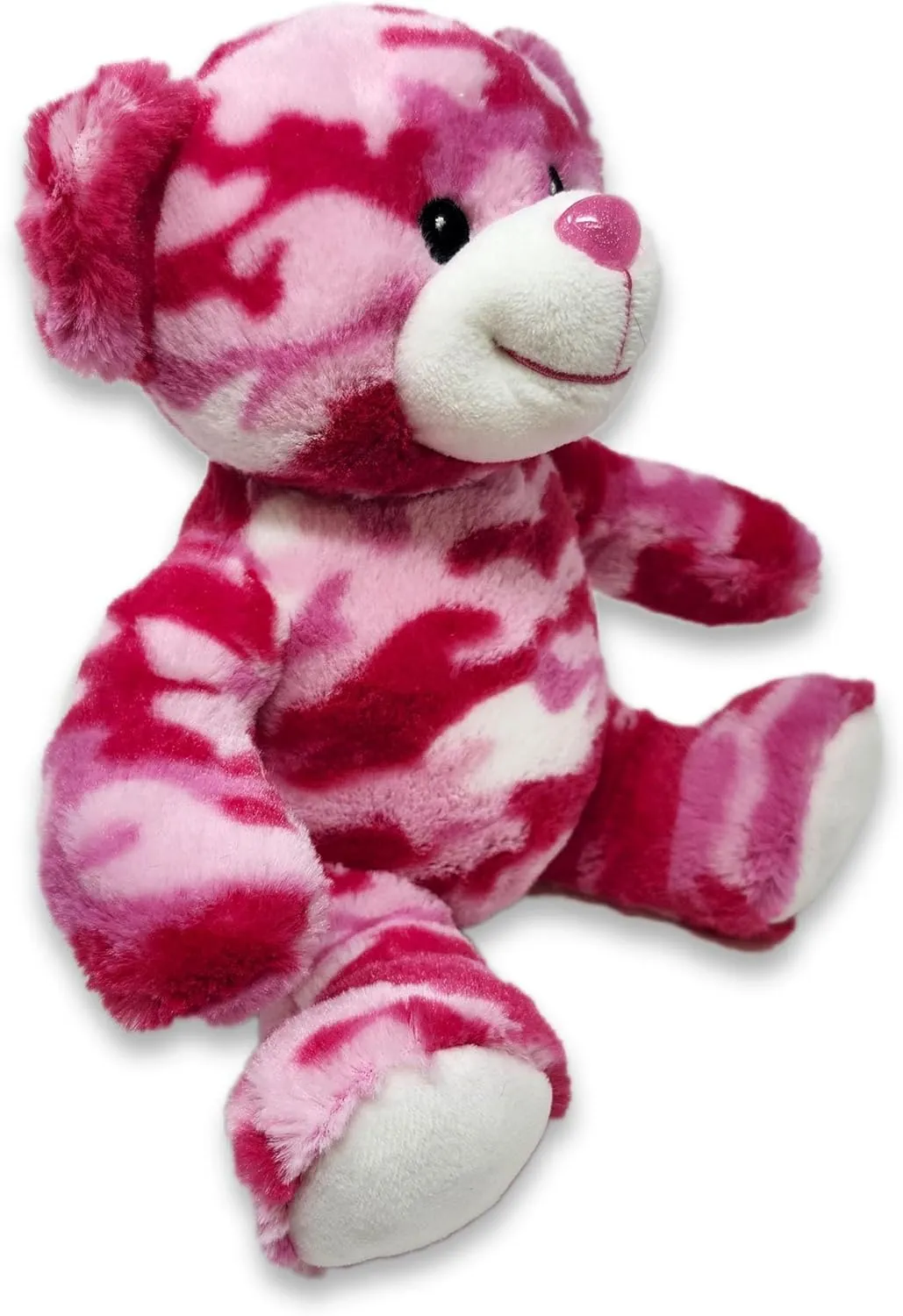 Pink Camo Teddy Bear Stuffed Animal; Ultra Soft and Cuddly Plush Toy for Kids 3 Years Old to Adults; Child-Safe Embroidered Eyes adds a Unique Aesthetic; (9" Tall)