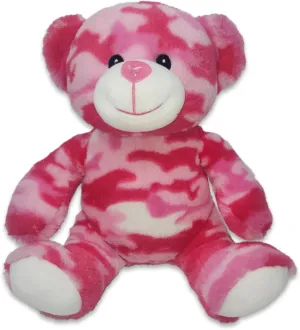 Pink Camo Teddy Bear Stuffed Animal; Ultra Soft and Cuddly Plush Toy for Kids 3 Years Old to Adults; Child-Safe Embroidered Eyes adds a Unique Aesthetic; (9" Tall)