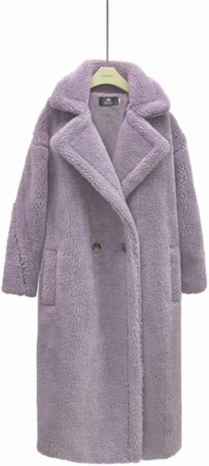 Pink Long Teddy Bear Coat,Women Winter Warm Faux Fur Jacket,Ladies Teddy Outdoor Overcoat
