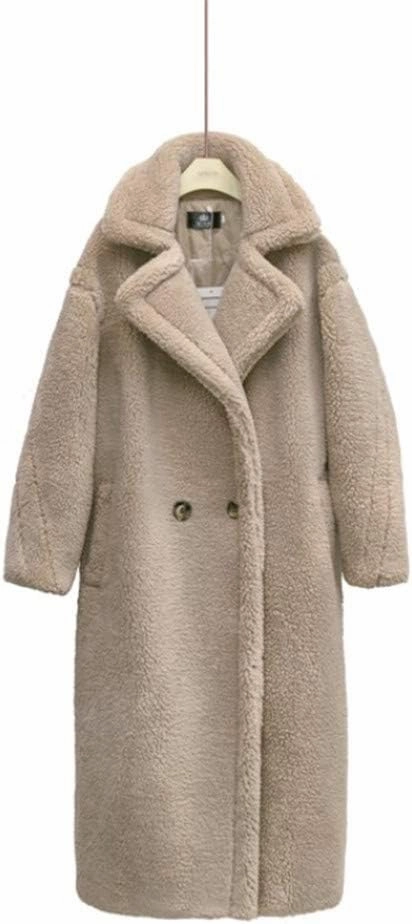 Pink Long Teddy Bear Coat,Women Winter Warm Faux Fur Jacket,Ladies Teddy Outdoor Overcoat