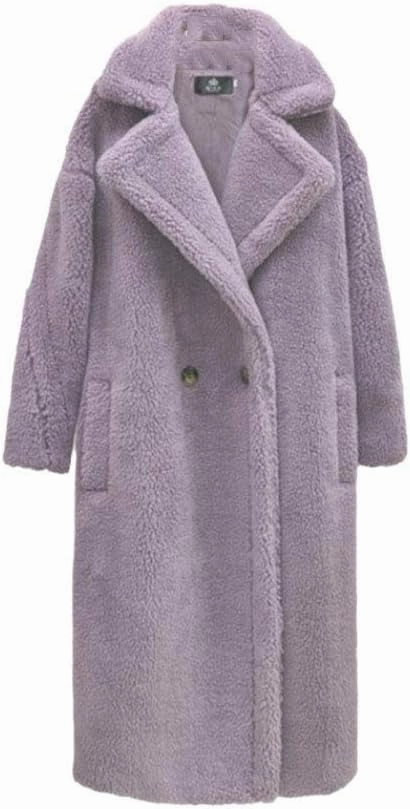 Pink Long Teddy Bear Coat,Women Winter Warm Faux Fur Jacket,Ladies Teddy Outdoor Overcoat
