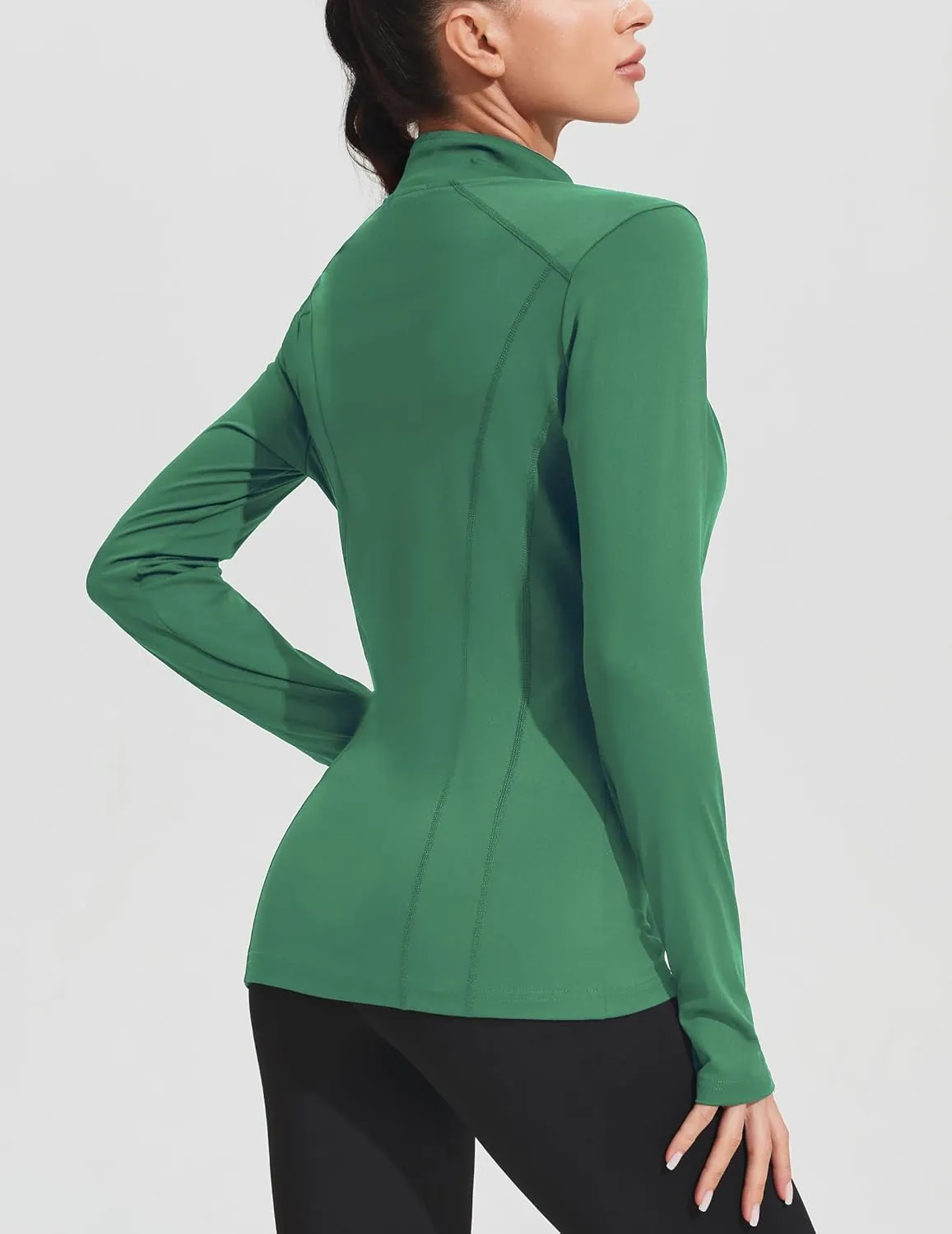 PINSPARK Women's Athletic Jackets Slim Fit Workout Jacket Full Zip Up Running Gym Yoga Sports Tops with Pockets