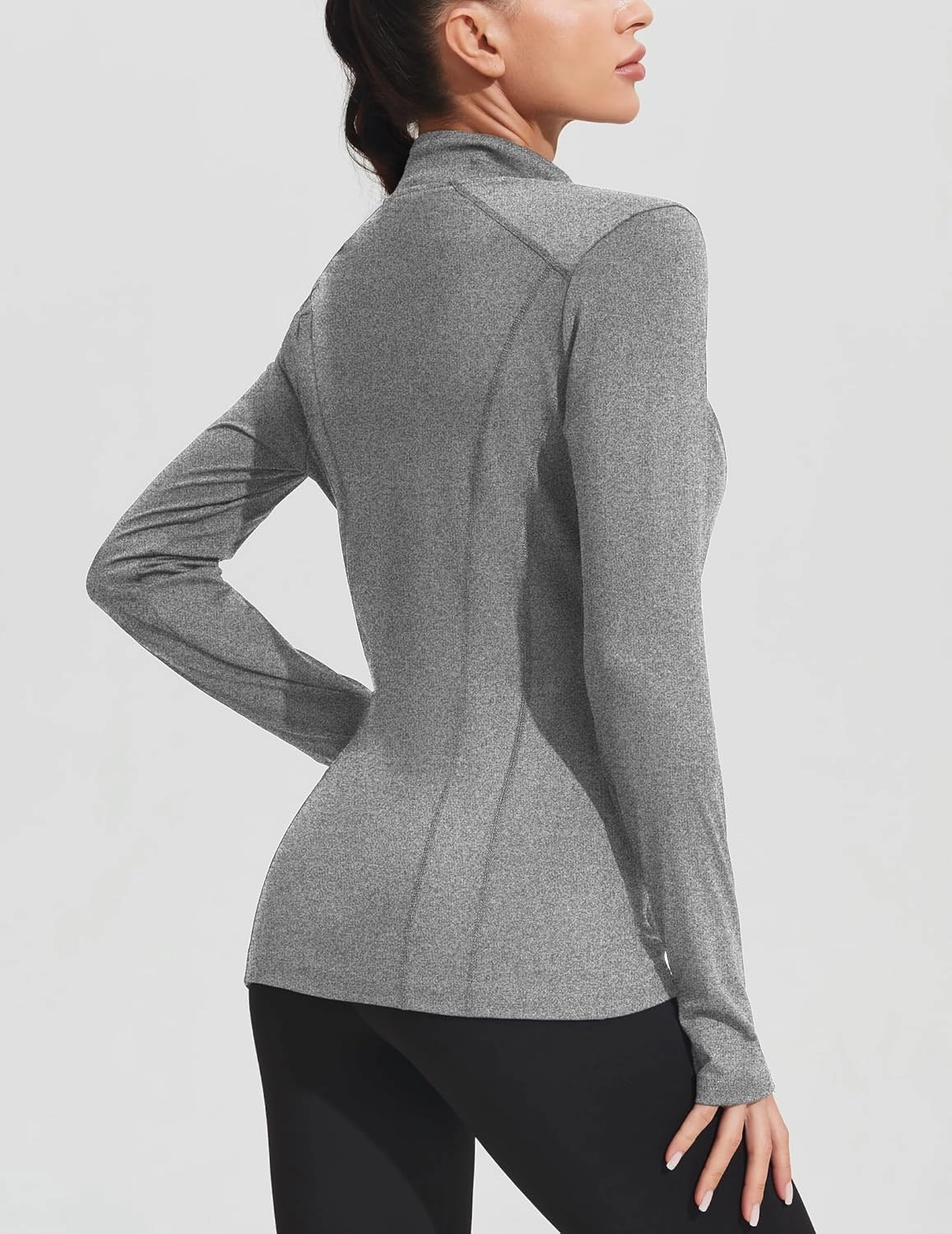 PINSPARK Women's Athletic Jackets Slim Fit Workout Jacket Full Zip Up Running Gym Yoga Sports Tops with Pockets