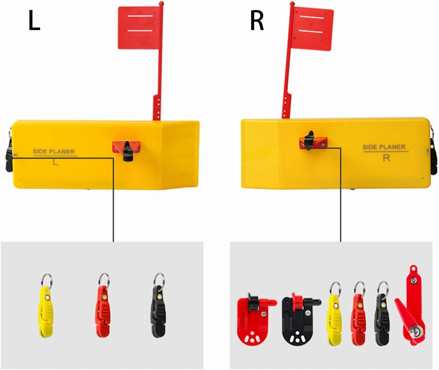 Planer Boards for Fishing Trolling Off Shore Crappie Planer Boards Kits with Flag, Fishing Tool Fishing in Line Side Clip Accessory for Inshore Offshore Trolling Dragging