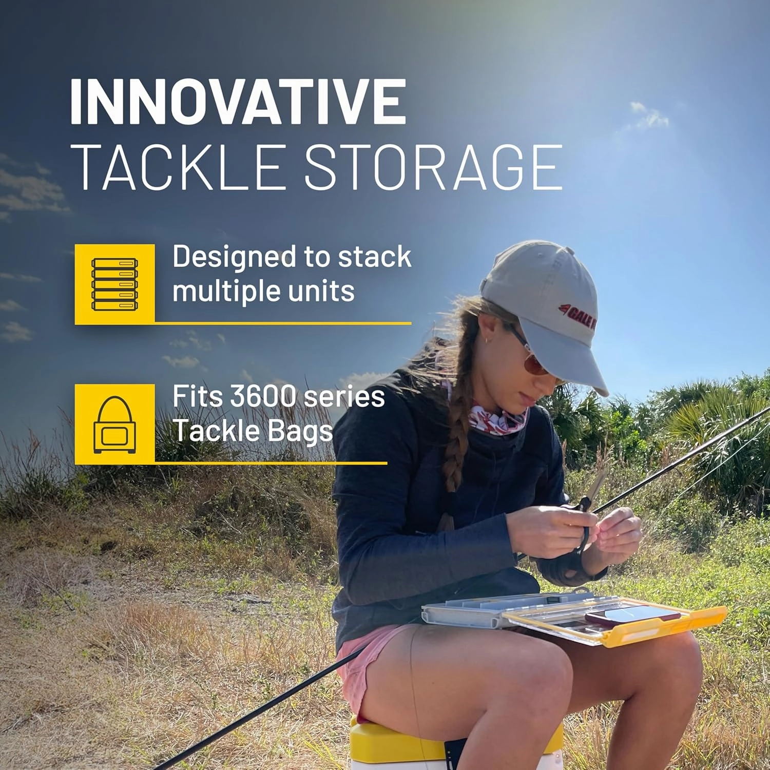 Plano EDGE 3600 Hook Utility Box, Clear/Yellow, Tackle Storage Accessories, Waterproof and Rust-Resistant Container for Fishing Hooks