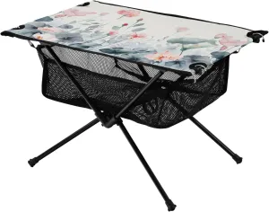 Plants and Flowers Portable Folding Camping Table, Compact Lightweight Beach Table with Carrying Bag for Outdoor Picnics, BBQs, Camp