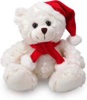 Plushland Adorable Soft and Hairy Santa Teddy Bear, Stuffed Animal Holiday Toys Christmas Accessories – A Perfect Toy Gift for Kids (11 Inches, Xmas Cream Bear)