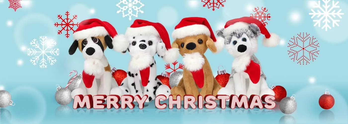 Plushland Adorable Soft and Hairy Santa Teddy Bear, Stuffed Animal Holiday Toys Christmas Accessories – A Perfect Toy Gift for Kids (11 Inches, Xmas Mocha Bear)