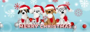 Plushland Adorable Soft and Hairy Santa Teddy Bear, Stuffed Animal Holiday Toys Christmas Accessories – A Perfect Toy Gift for Kids (11 Inches, Xmas Mocha Bear)