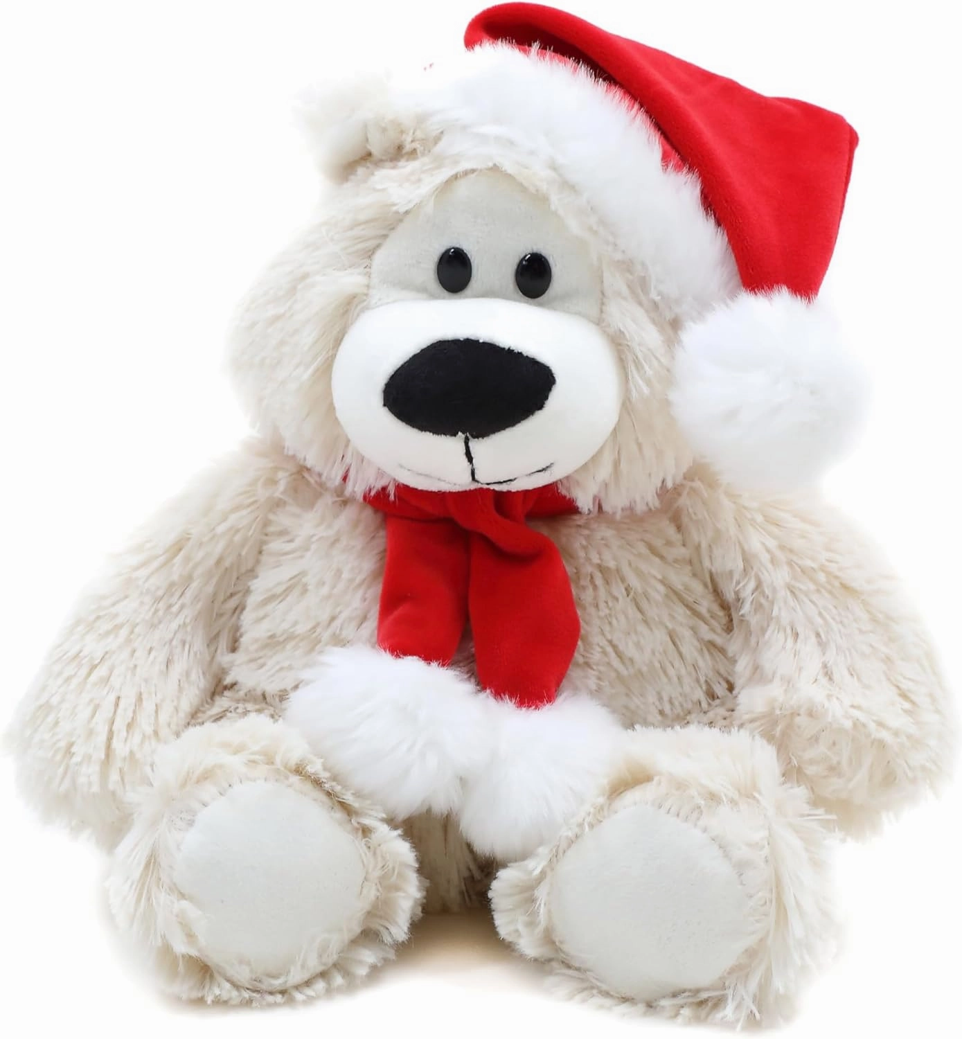 Plushland Adorable Soft Sophie Teddy Bear, Stuffed Animal Holiday Toys with Hat and Scarf Christmas Accessories – A Perfect Toy Gift for Kids 12 Inches
