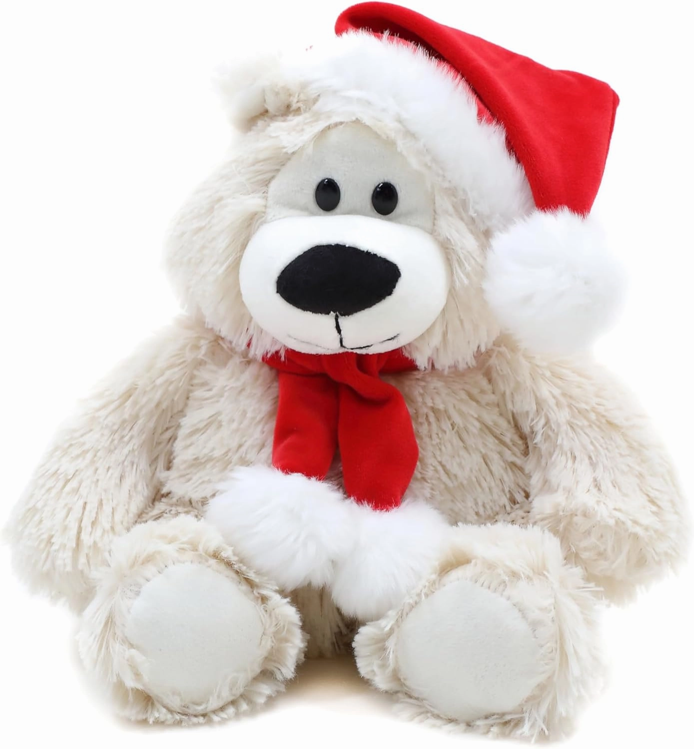 Plushland Adorable Soft Sophie Teddy Bear, Stuffed Animal Holiday Toys with Hat and Scarf Christmas Accessories – A Perfect Toy Gift for Kids 12 Inches