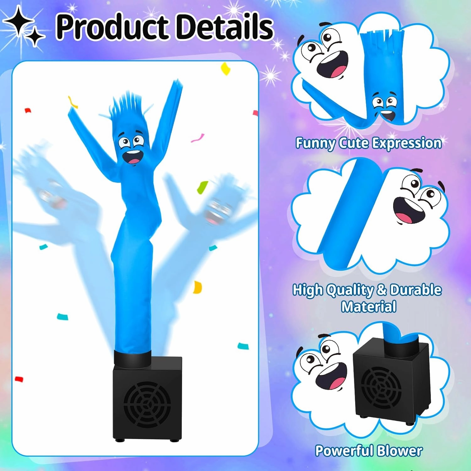 Poen Wacky Waving Inflatable Tube Guy for Kids Gag Gift Mini Inflatable Tube Man with Blower Birthday Desktop Office Pranks Dancing Blow up Man for Party Decor(Laugh)