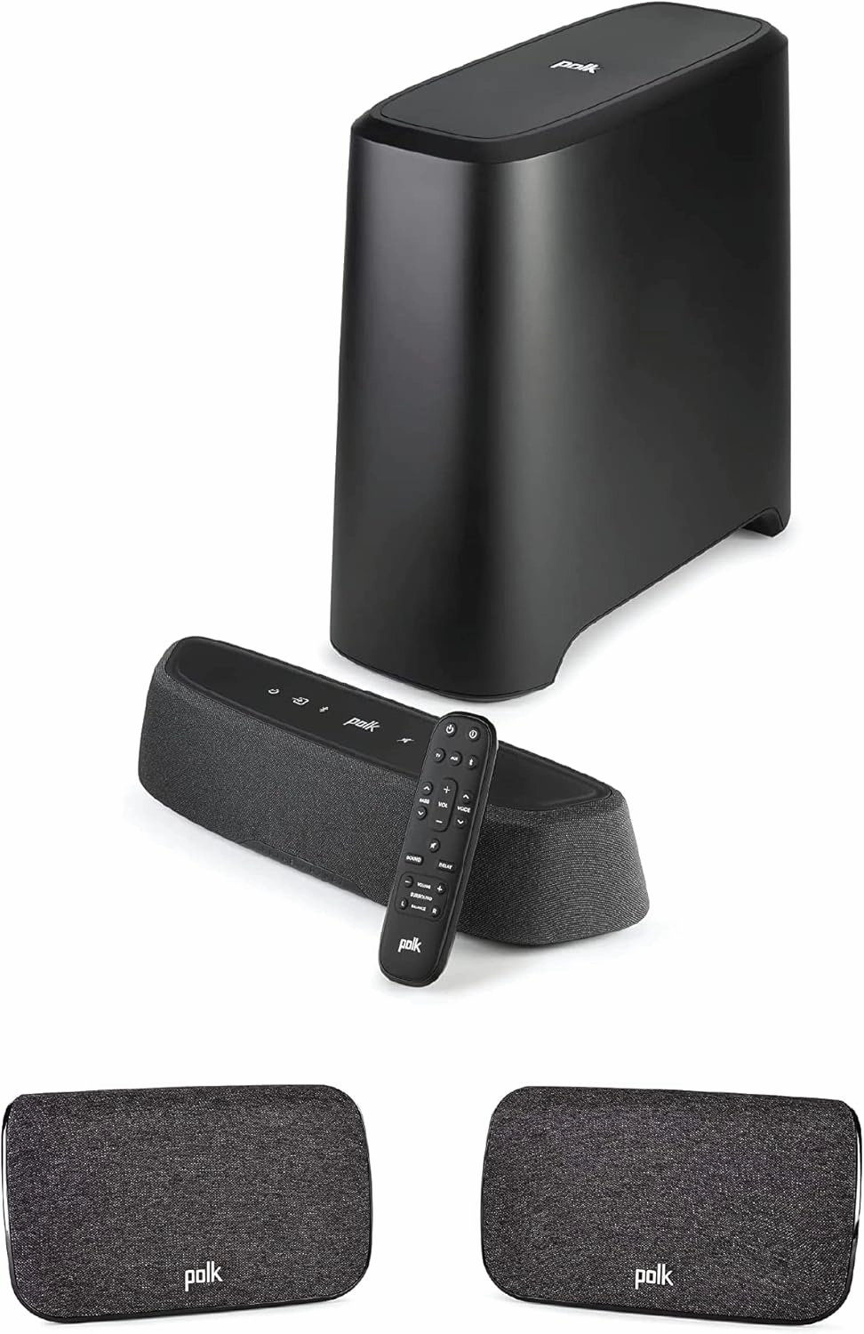 Polk Audio MagniFi Mini AX Sound Bar with Wireless Subwoofer Bundle | Includes SR2 Wireless Surround Speakers