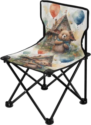 Portable Camping Folding Chairs Foldable Chair Small Bear Cute 6 Lightweight Backpacking Outdoor Outside Fishing