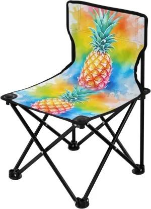 Portable Camping Folding Chairs Foldable Chair Small Colorful Pineapple Lightweight Backpacking Outdoor Outside Fishing