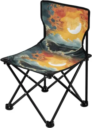 Portable Camping Folding Chairs Foldable Chair Small Sun Wave Lightweight Backpacking Outdoor Outside Fishing