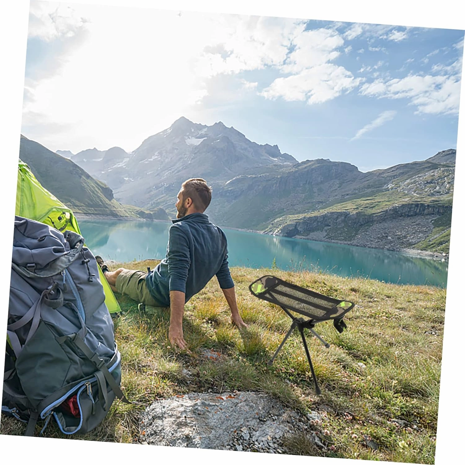 Portable Camping Chair Lightweight Foldable Stool for Fishing Hiking and Outdoor Activities Versatile Sturdy Design with Camouflage Footrests for Picnics and Travel