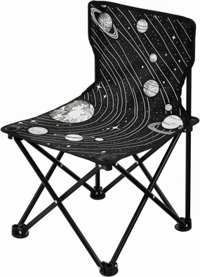 Portable Camping Folding Chairs Foldable Chair Small Galaxy Illustration Lightweight Backpacking Outdoor Outside Fishing