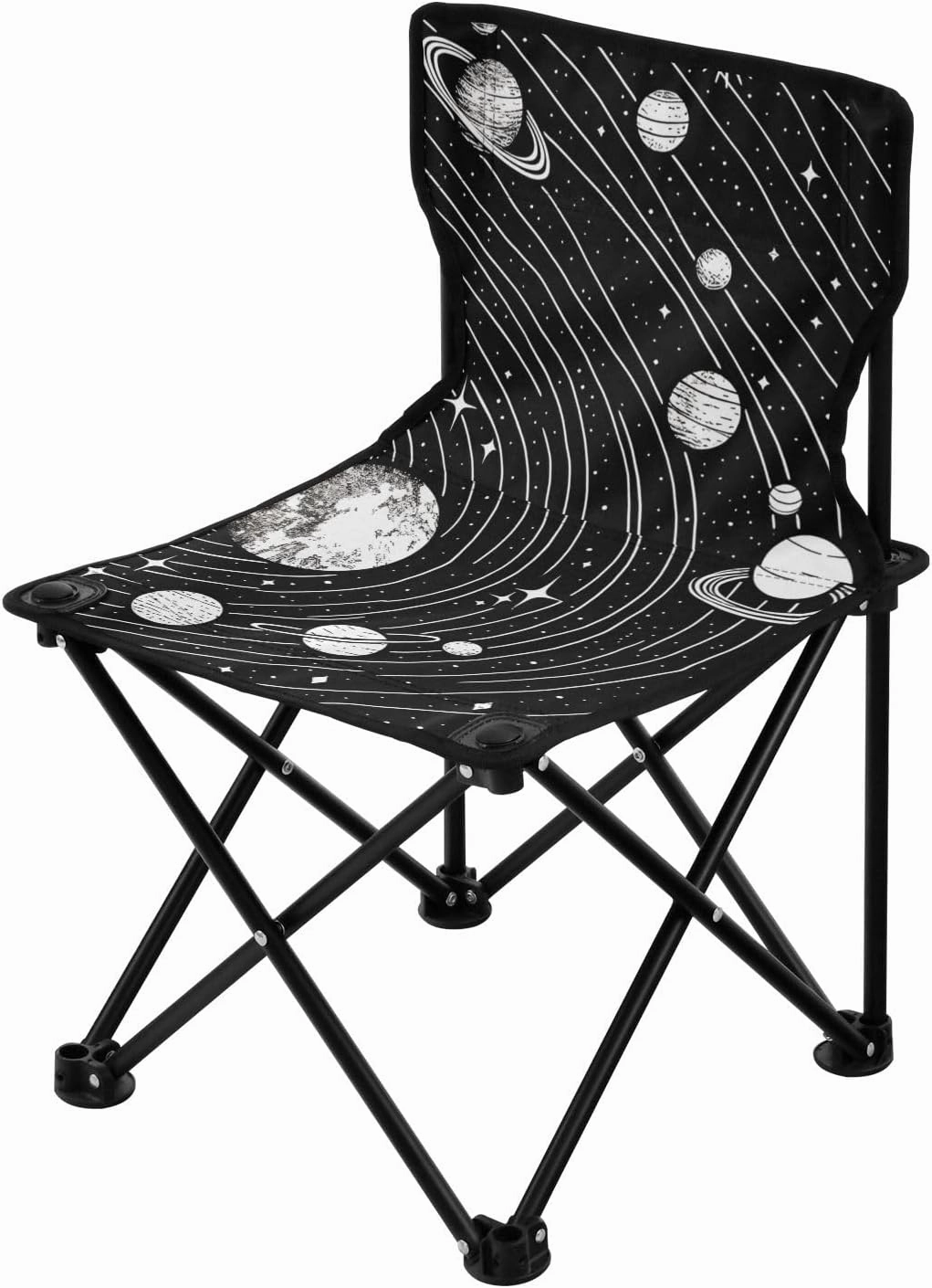 Portable Camping Folding Chairs Foldable Chair Small Galaxy Illustration Lightweight Backpacking Outdoor Outside Fishing