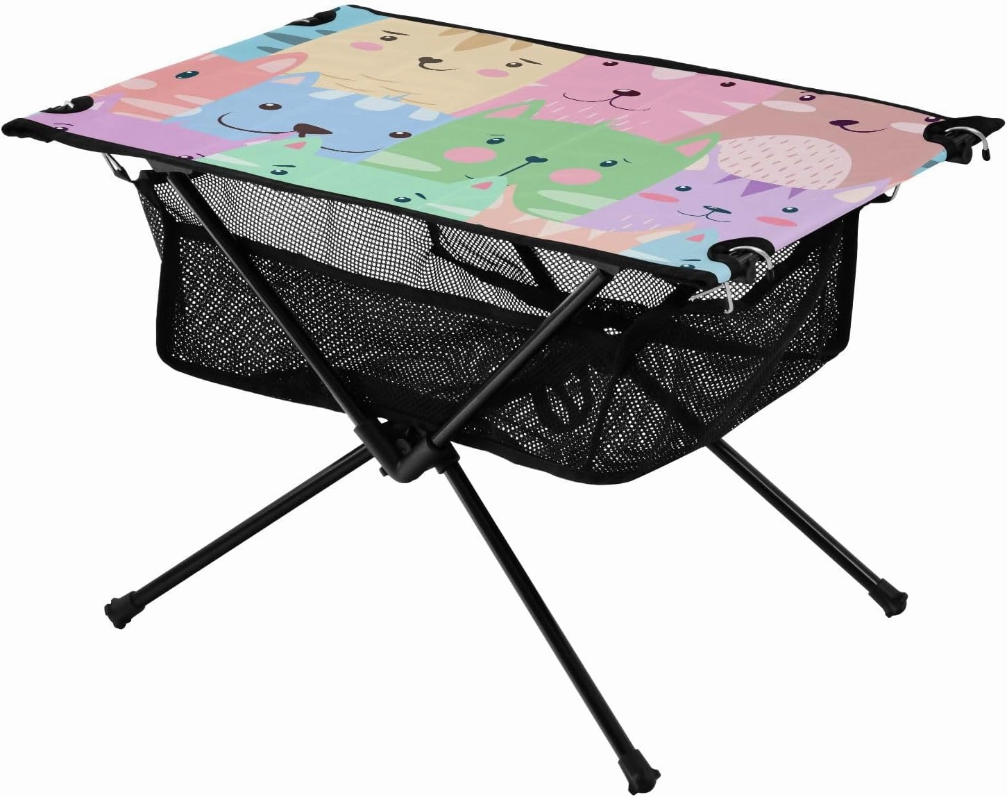 Portable Camping Table Cat Kitten Cute Funny Outdoor Foldable Camp Tables for Outside, Camping, Hiking, Tailgating