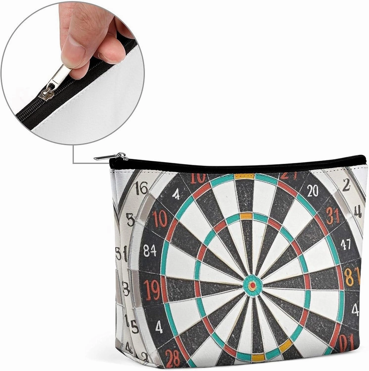 Portable Small Cosmetic Bag Cute Travel Makeup Bag Dart Board Waterproof Toiletry Bag for Women