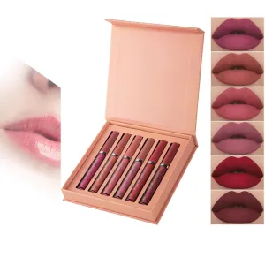 Portrayi Lipstick, Portrayi 12 Colors Cream Texture Lipstick Waterproof, 6Pcs Matte Liquid Lipstick Makeup Set, Long Lasting Lip Gloss Plumper Liquid Lipstick, Lip Gloss Set For Women (#A, one size)