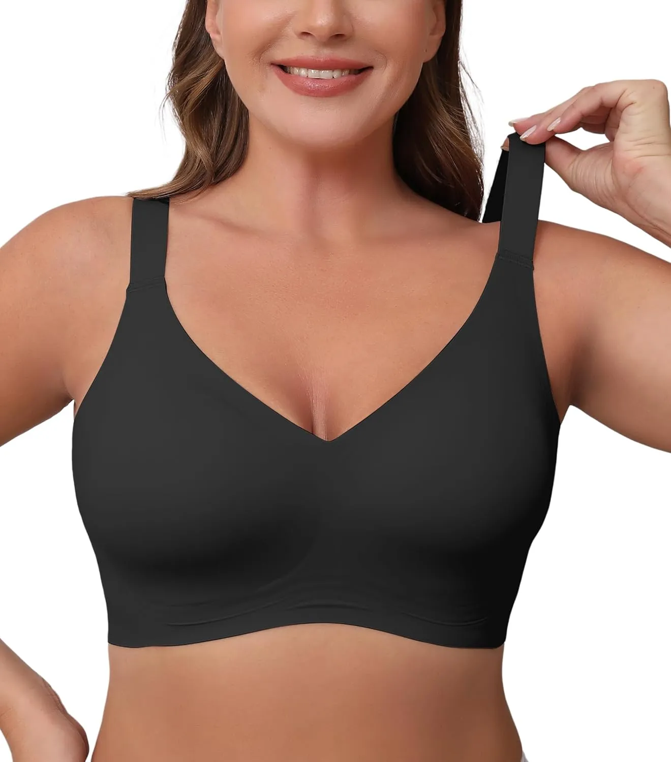 POSESHE Women's Wirefree Bras Full Coverage No Underwire Everyday Bra Comfortable Wireless Padded T-Shirt Bralette