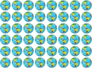 PowerTRC 48 Pack Mini Squeeze Soft Foam Balls Planet Earth Theme | Stress Relief Bulk Party, Birthday, Classroom Favors, Rewards Toy Set for Kids (2.5”)