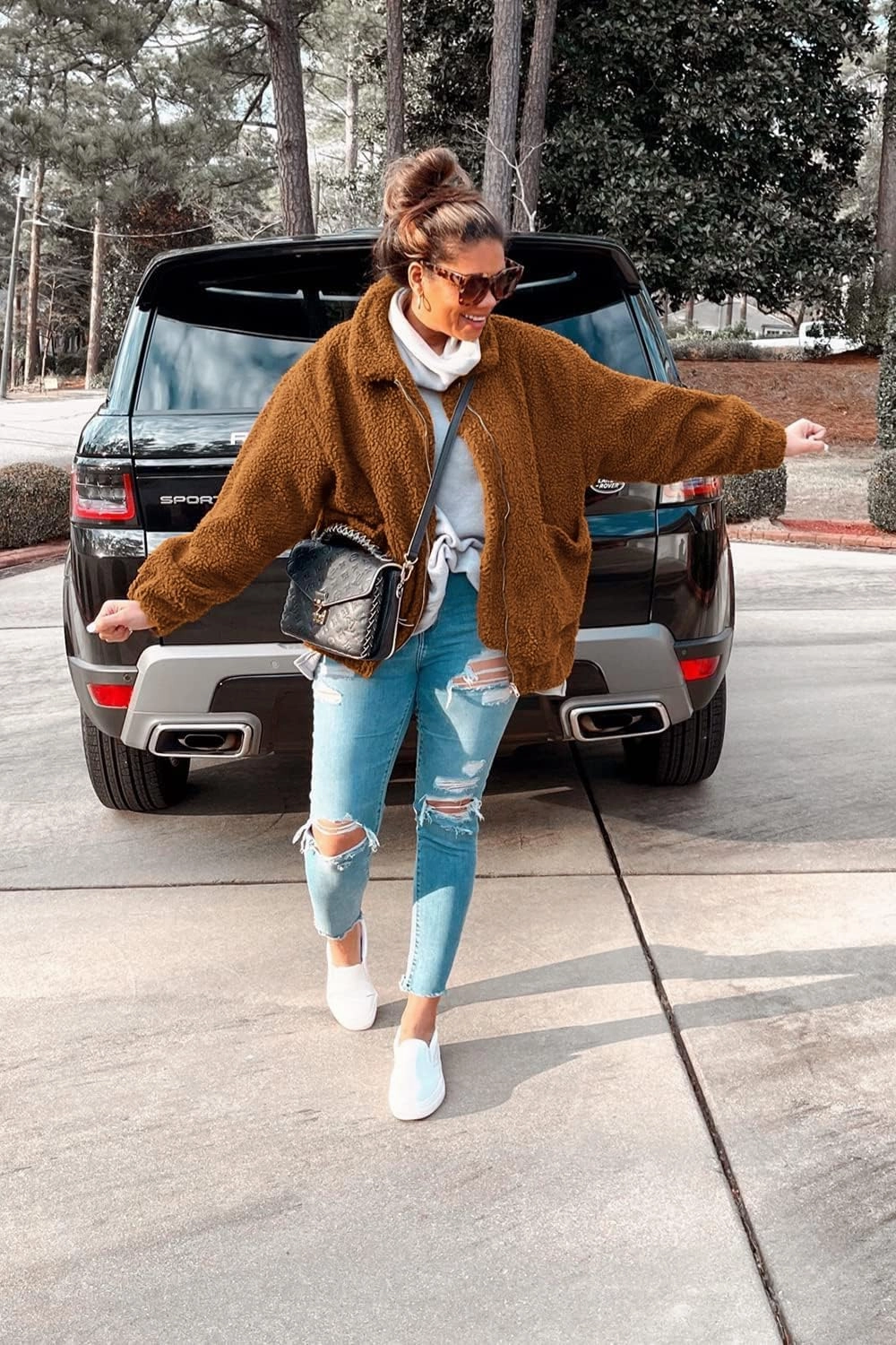 PRETTYGARDEN Women's Fashion Winter Coat Sherpa Fleece Faux Fur Shearling Oversized Trendy Jackets Warm Outerwear
