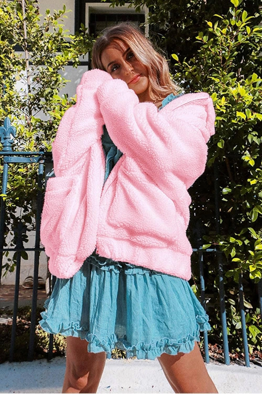 PRETTYGARDEN Women's Fashion Winter Coat Sherpa Fleece Faux Fur Shearling Oversized Trendy Jackets Warm Outerwear