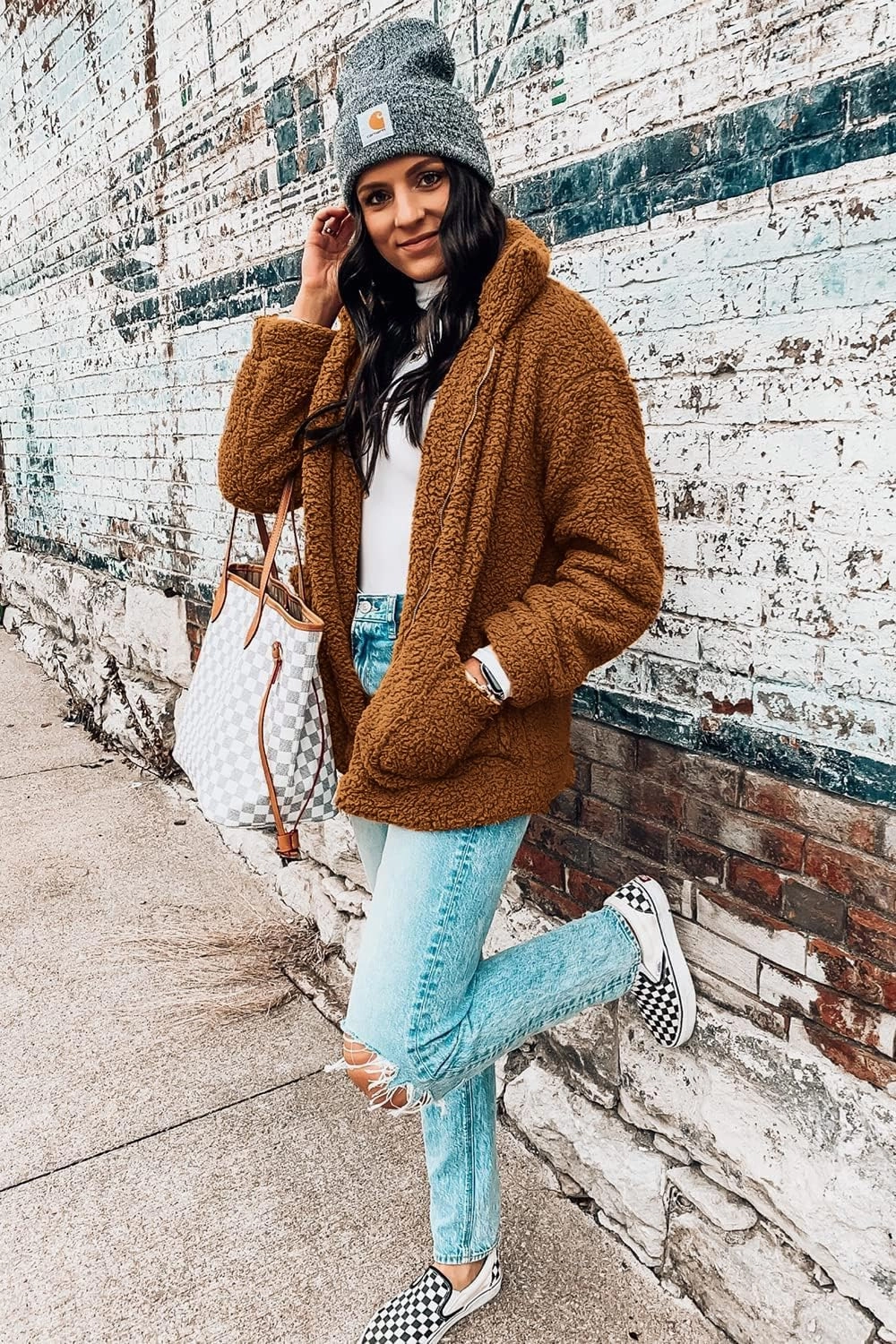 PRETTYGARDEN Women's Fashion Winter Coat Sherpa Fleece Faux Fur Shearling Oversized Trendy Jackets Warm Outerwear