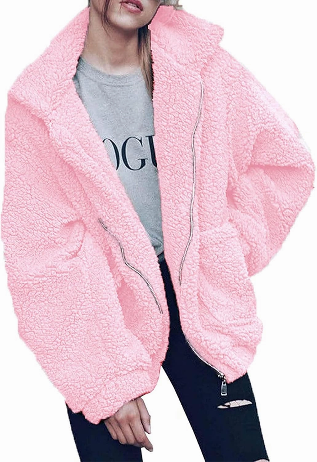 PRETTYGARDEN Women's Fashion Winter Coat Sherpa Fleece Faux Fur Shearling Oversized Trendy Jackets Warm Outerwear