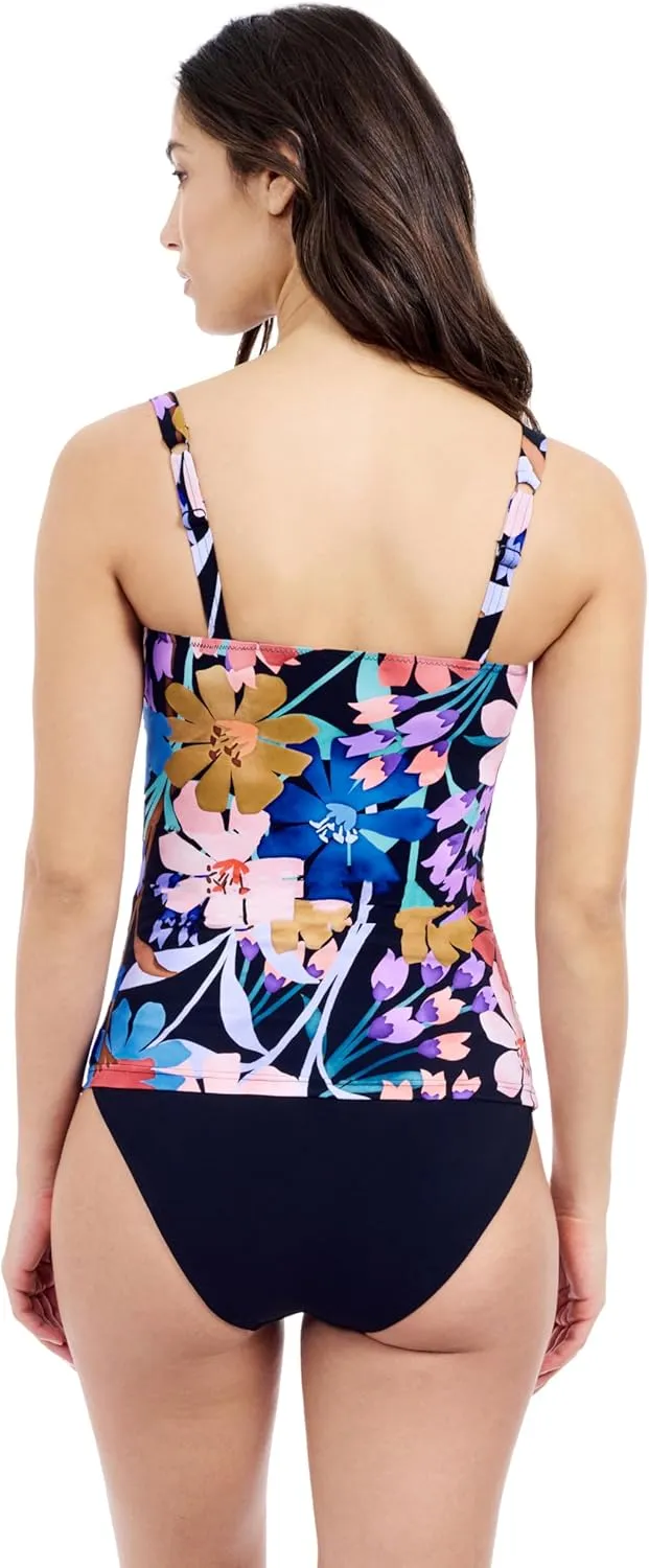 Profile by Gottex Melody Floral Print Women’s D Cup Tankini Top with Underwire and Fully Lined Swim Essential