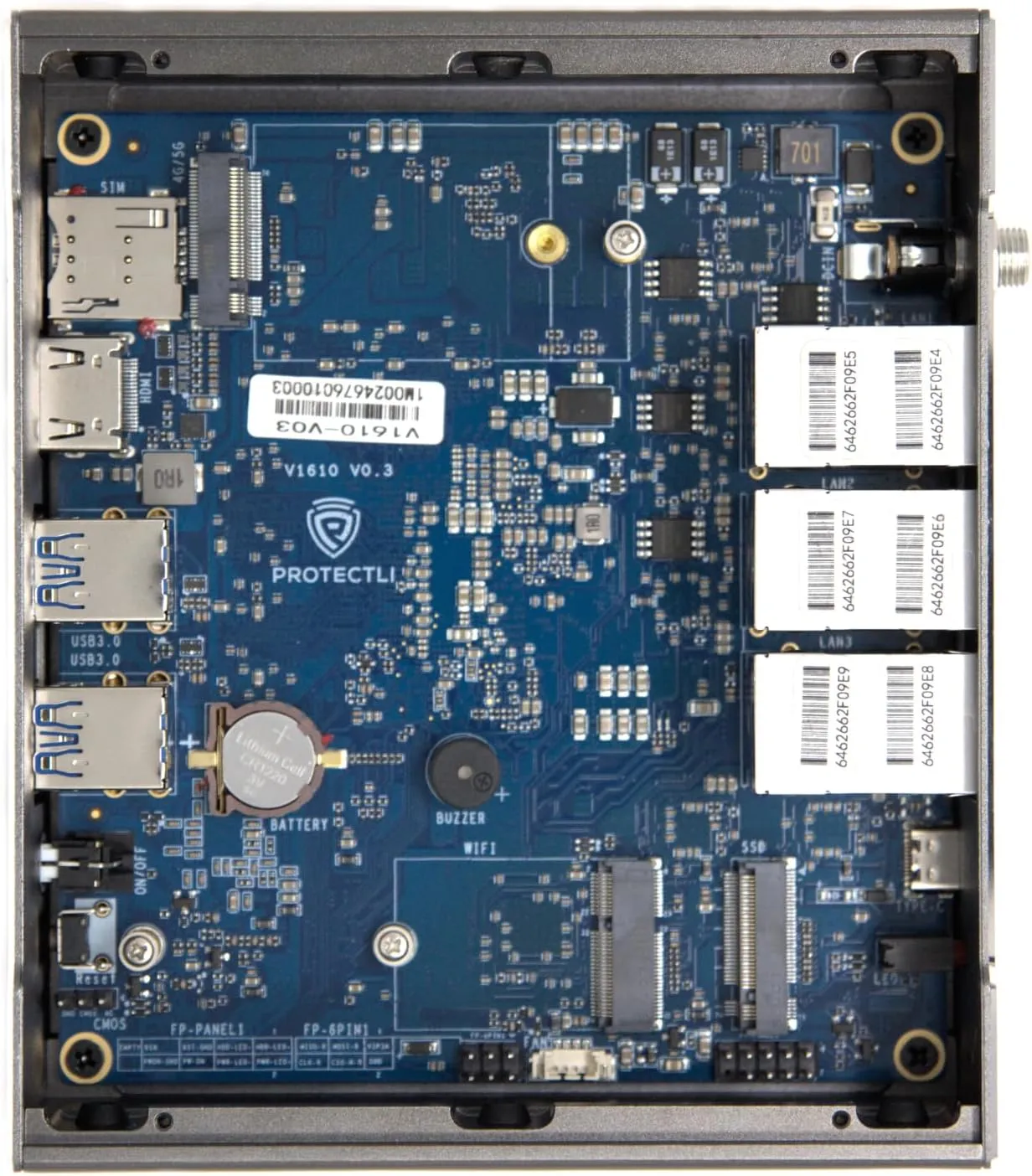 Protectli Vault V1610-6 Port, Micro Appliance/Mini PC - Intel N6005, 6X 2.5G NICs, 16GB LPDDR RAM on-Board, 32GB eMMC on-Board
