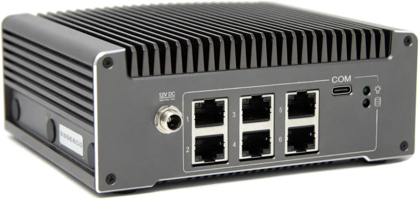 Protectli Vault V1610-6 Port, Micro Appliance/Mini PC - Intel N6005, 6X 2.5G NICs, 16GB LPDDR RAM on-Board, 32GB eMMC on-Board