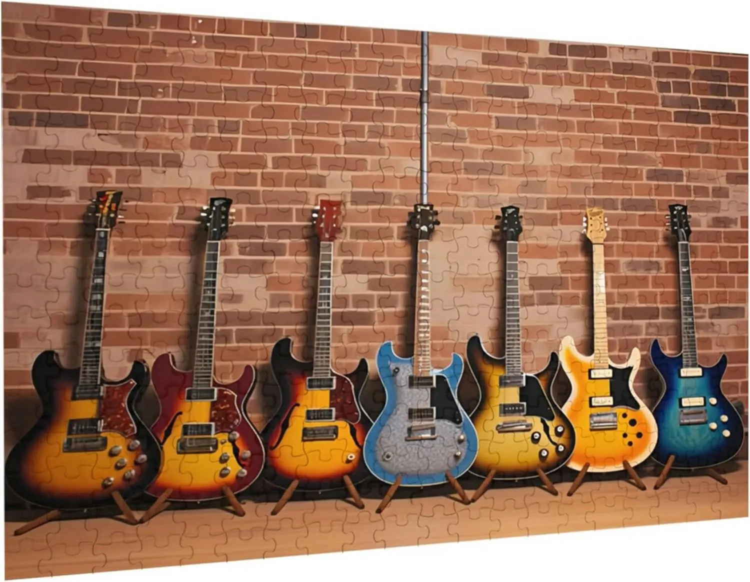 Puzzles 300 Pieces for Adults Music Guitar Electric Jazz Formation Wooden Decoration Educational Games Large Puzzle Game Toys 14.9'' x 10.2'', As Picure, vsk117