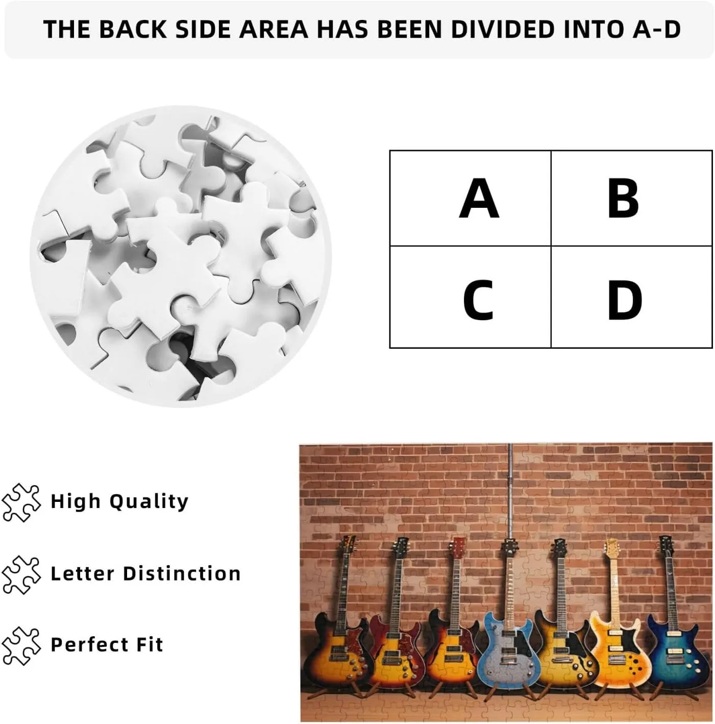 Puzzles 300 Pieces for Adults Music Guitar Electric Jazz Formation Wooden Decoration Educational Games Large Puzzle Game Toys 14.9'' x 10.2'', As Picure, vsk117