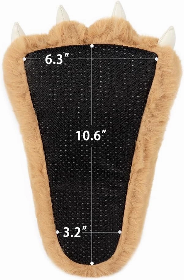 QinRuan Monster Paw Slippers, Fuzzy Animal Claw Comfortable Warm Plush Bear Paw Shoes