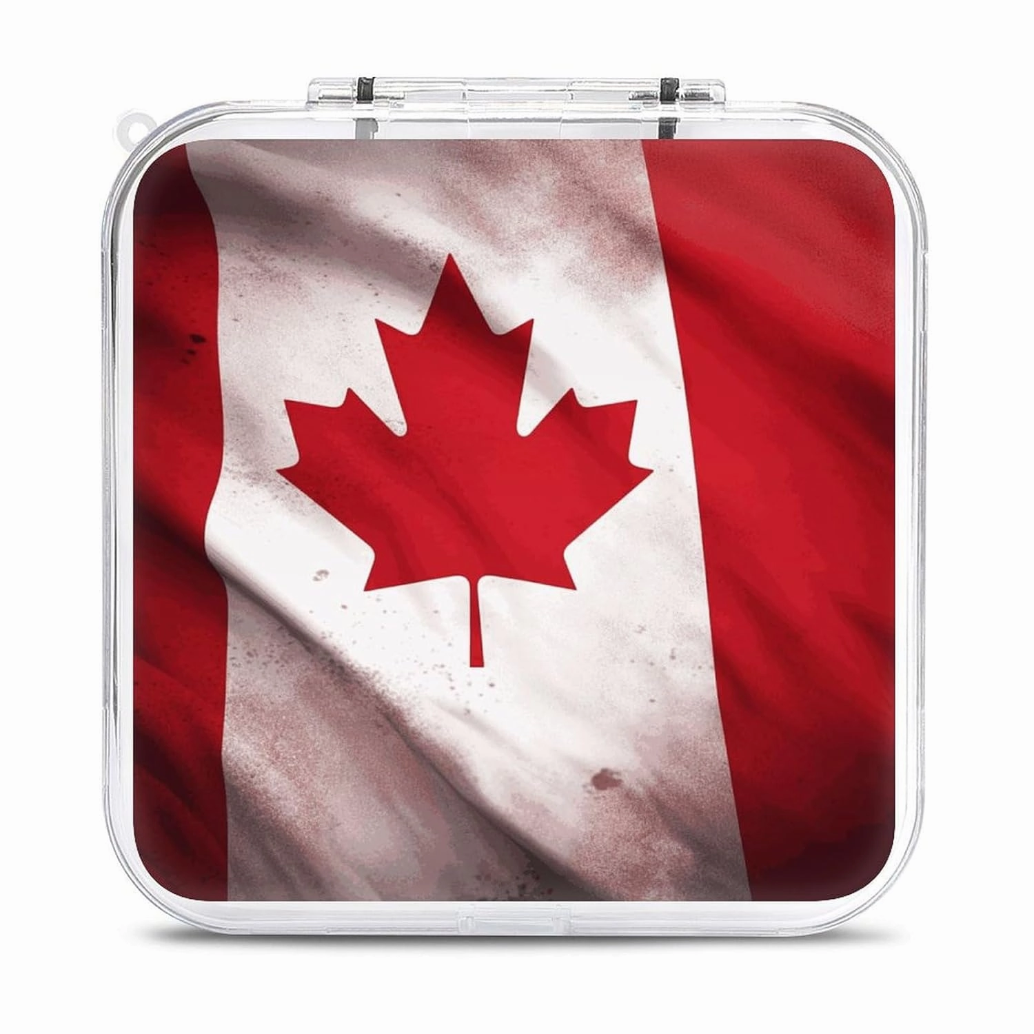 QMNBTES Canadian Flag Switch Game Case Switch Game Holder Cartridge Case Storage 12 Games & 2 Micro Sd Card Slots, Travel Carry Cases, Portable Games Card Storage, Hard Shell, Buckle Closure