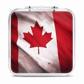 QMNBTES Canadian Flag Switch Game Case Switch Game Holder Cartridge Case Storage 12 Games & 2 Micro Sd Card Slots, Travel Carry Cases, Portable Games Card Storage, Hard Shell, Buckle Closure