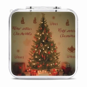 QMNBTES Christmas Tree Switch Game Case Switch Game Holder Cartridge Case Storage 12 Games & 2 Micro Sd Card Slots, Travel Carry Cases, Portable Games Card Storage, Hard Shell, Buckle Closure