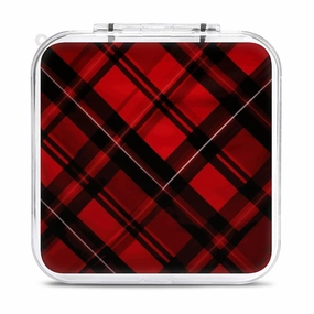 QMNBTES Red And Black Plaid Switch Game Case Switch Game Holder Cartridge Case Storage 12 Games & 2 Micro Sd Card Slots, Travel Carry Cases, Portable Games Card Storage, Hard Shell, Buckle Closure