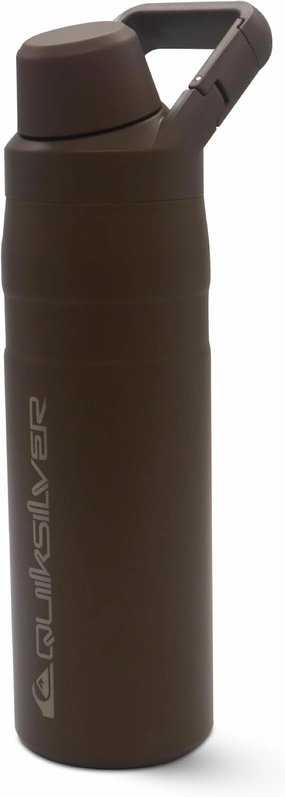 Quiksilver 24oz Stainless Steel Water Bottle, Wide Mouth Insulated Tumbler with Carabiner Hook, 18/8 Steel, 24hr Cold/12hr Hot, BPA Free Reusable Bottle for Men, Women, Hiking, Travel, Camping, Gym