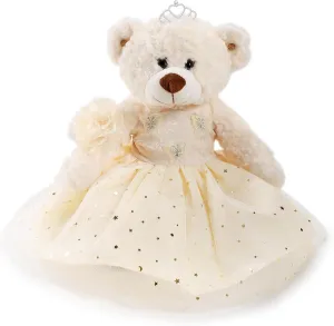 Quinceanera Doll Quince Teddy Bear with Dress,Quinceanera Decorations for Girls Gifts,OSO De Peluche para 15 Años Con Vestido,Centro De Mesa Muñecas para 15 Años Quinceañeras-Champane