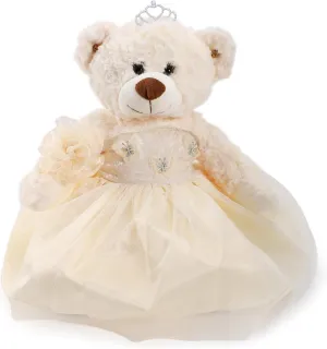 Quinceanera Doll Quince Teddy Bear with Dress,Quinceanera Decorations for Girls Gifts,OSO De Peluche para 15 Años Con Vestido,Centro De Mesa Muñecas para 15 Años Quinceañeras (Champane)